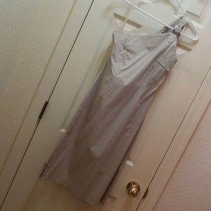 Express Stretch one shoulder khaki dress